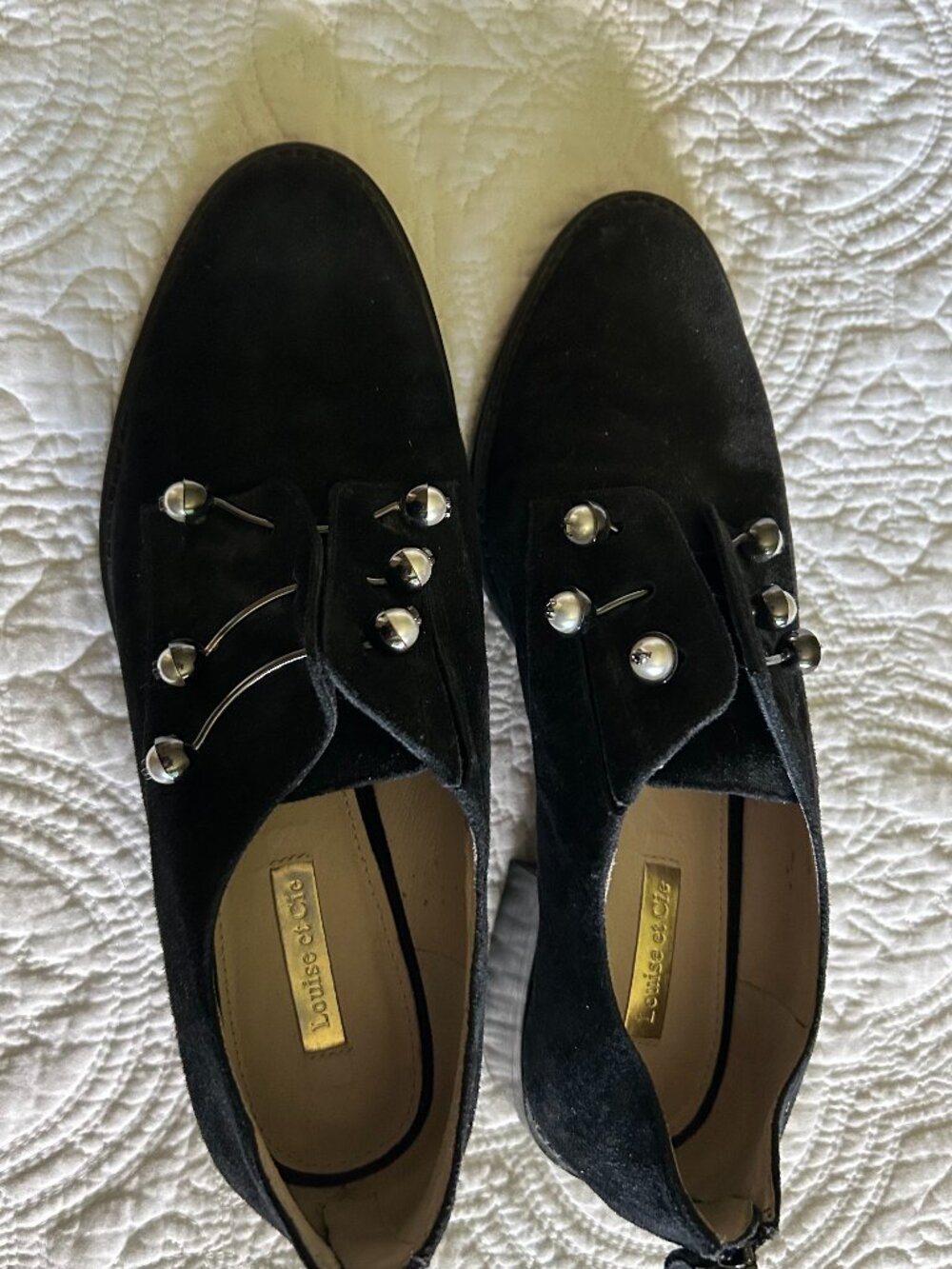 BLACK SUEDE LOUISE ET CIE SHOES